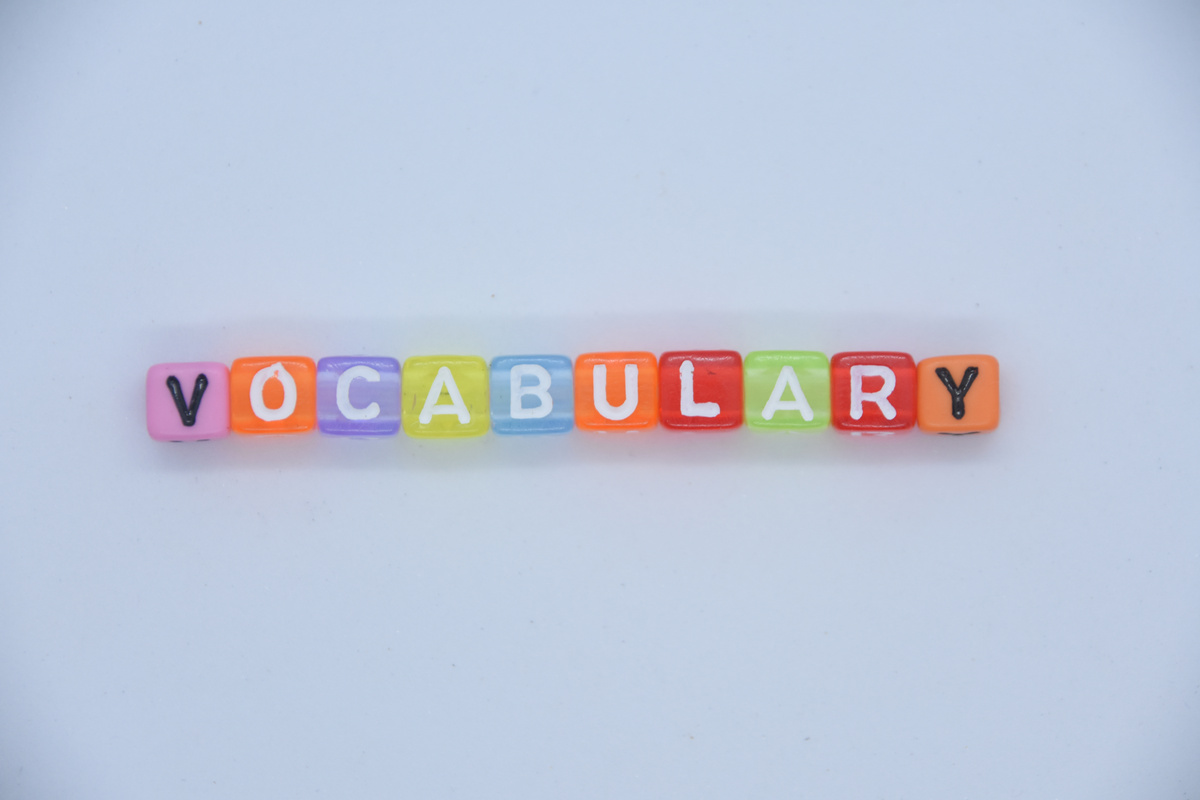 Word Vocabulary made of letter cubes